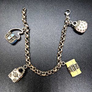 Rare Vintage 925 Judith Jack Purse Charm Bracelet